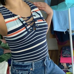 hollister ribbed striped top
